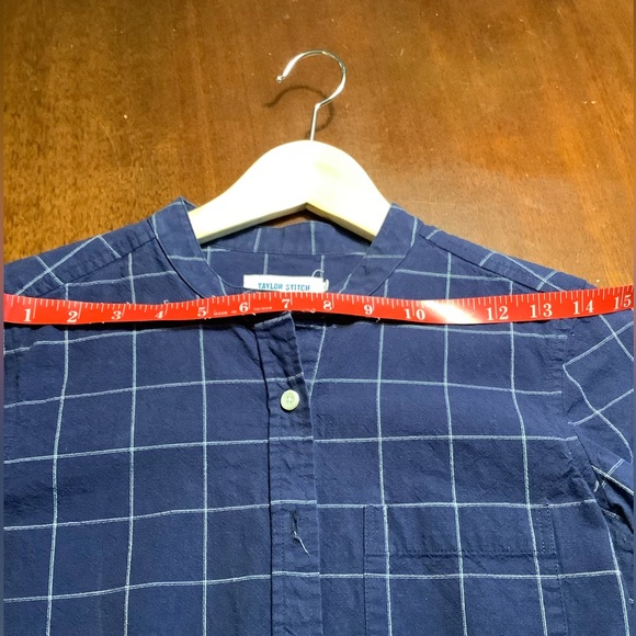 Taylor Stitch Handmade in USA Mandarin Collar LS  Windowpane Check Shirt. Size S - Picture 8 of 11